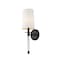 Z-Lite Mila 1 Light Wall Sconce, Matte Black & White 808-1S-MB - alternate 1